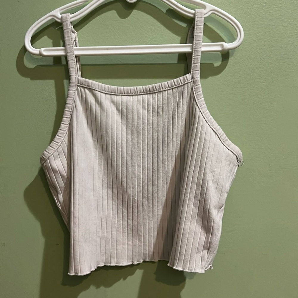 medium white crop top